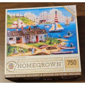 MASTERPIECES 750 PIECE LINEN JIGSAW PUZZLE PAINTER'S POINT W/ POSTER